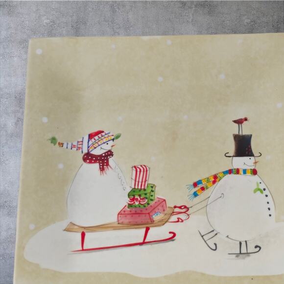 Oneida 3 piece set  Snowmates Cream  Christmas Bowl Plate Cup Earthenware - Picture 6 of 9